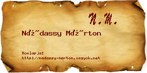 Nádassy Márton névjegykártya