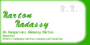 marton nadassy business card