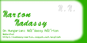 marton nadassy business card